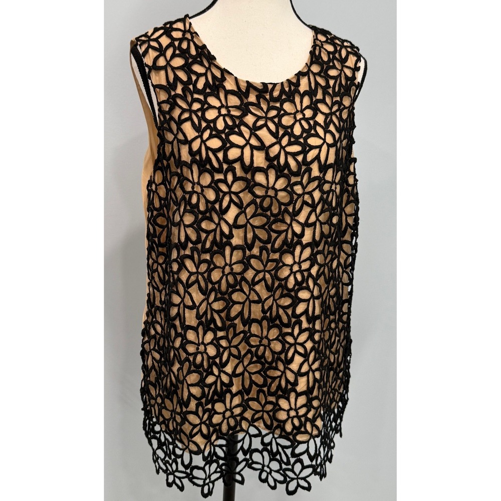 Lela Rose Neiman Marcus+Target Large Sleeveless Venetian Lace Top Whimsigoth